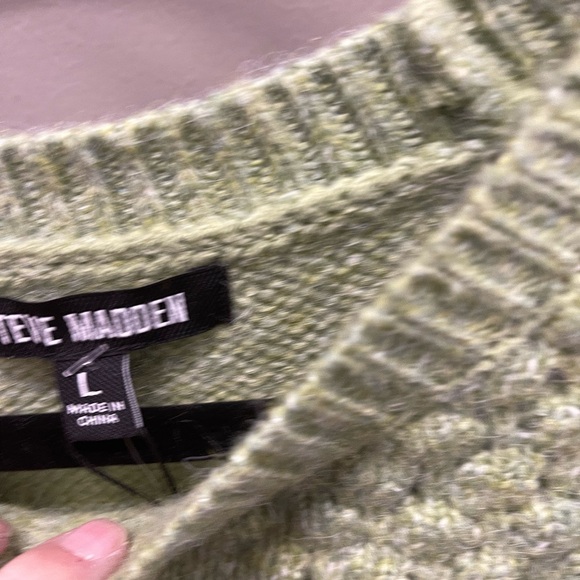 Steve Madden Light Green Textured Women's Sweater - Picture 2 of 4